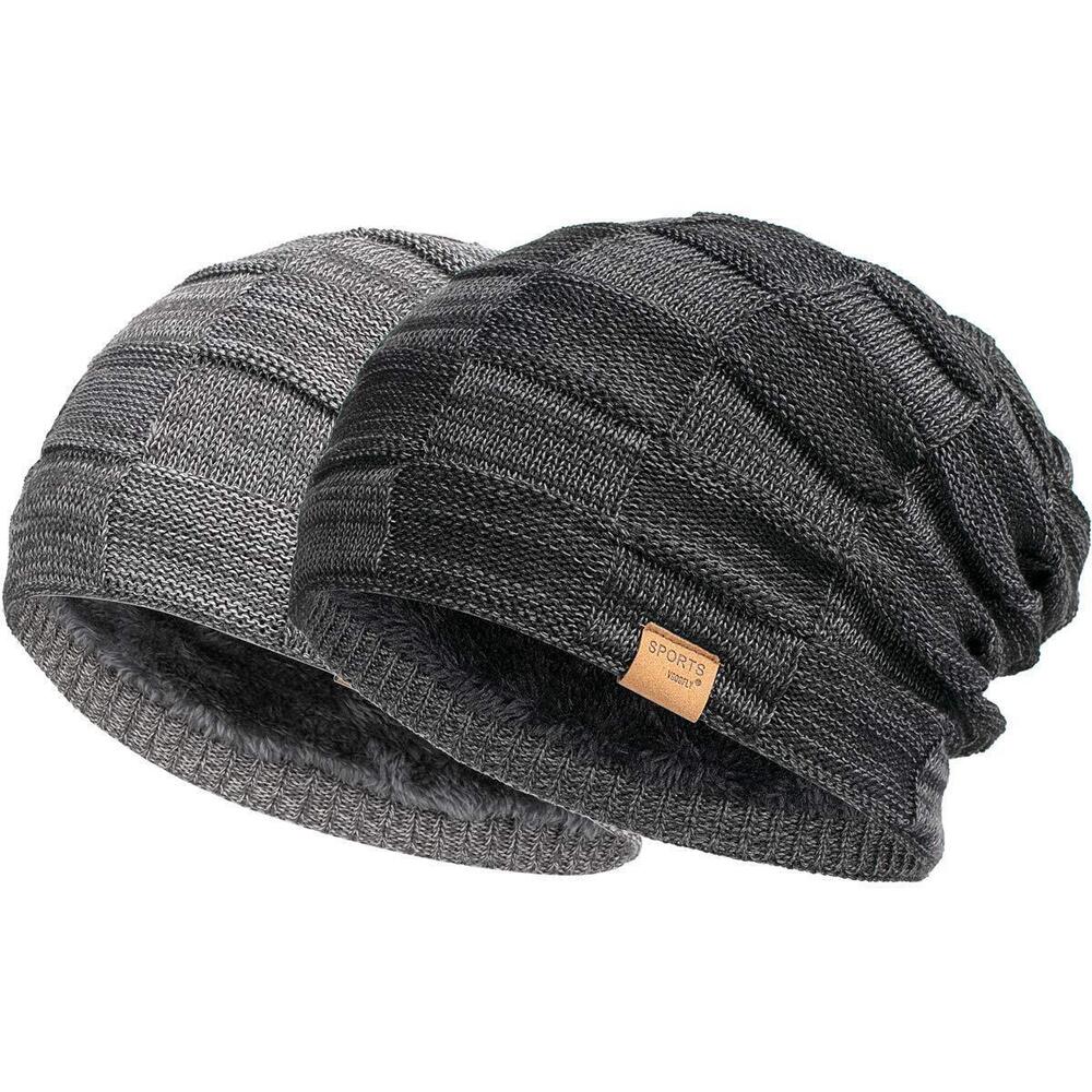 Slouchy Beanie for Men Winter Hats for Guys Cool Beanies Mens Lined Knit